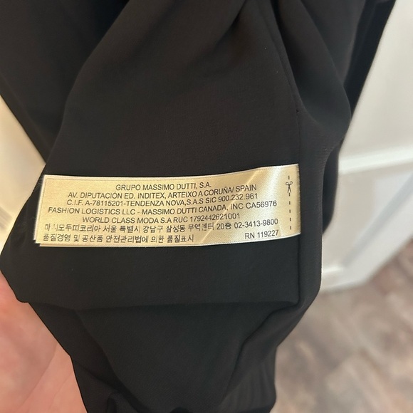 Massimo Dutti Black Wrap Tie Dress Size 6 - Picture 5 of 7